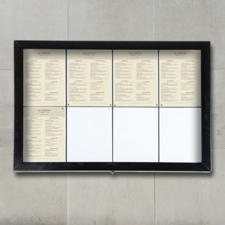 8 x A4 Black Star XXL Menu Display Case